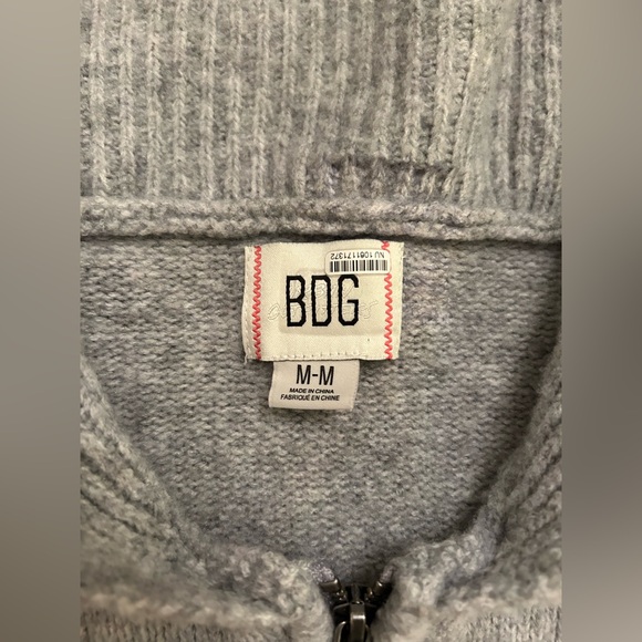 Urban Outfitters Quarter Zip Grey Dogs Print Sweater size M - Picture 10 of 11